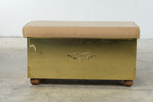 Load image into Gallery viewer, Brass Clad Cedar Lined Storage Bench with Upholstered Top
