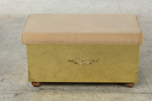 Load image into Gallery viewer, Brass Clad Cedar Lined Storage Bench with Upholstered Top
