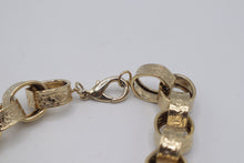 Load image into Gallery viewer, Gold Tone Engraved Chunky Link Statement Necklace Scroll Design

