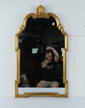 Load image into Gallery viewer, Hollywood Regency Gold Gilt Wall Mirror Shell Crest 24 x 42
