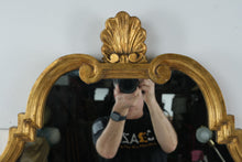 Load image into Gallery viewer, Hollywood Regency Gold Gilt Wall Mirror Shell Crest 24 x 42
