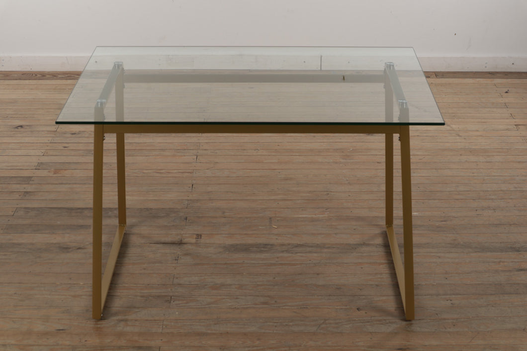 Gold Rosemont Table with Glass Top