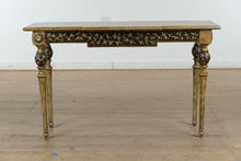 Load image into Gallery viewer, Regency-Inspired Carved Console Table with Gold Accents
