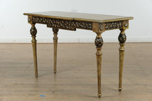 Load image into Gallery viewer, Regency-Inspired Carved Console Table with Gold Accents
