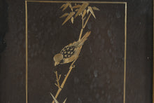 Load image into Gallery viewer, Vintage Asian Straw Art Bird Bamboo Collage Framed 9 x 7
