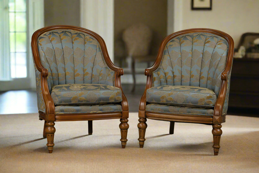 Pair of Golden Carolina Club Chairs by Vanguard Furniture