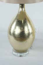 Load image into Gallery viewer, Pair of Golden Crackle Glass Table Lamps with Shades – 30” Tall
