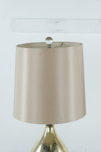 Load image into Gallery viewer, Pair of Golden Crackle Glass Table Lamps with Shades – 30” Tall
