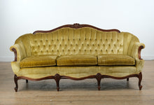 Load image into Gallery viewer, Antique Golden Velvet Sofa
