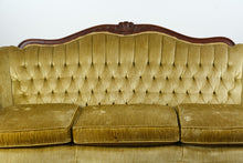 Load image into Gallery viewer, Antique Golden Velvet Sofa
