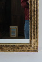 Load image into Gallery viewer, Large Gold Framed Wall Mirror Beaded Frame Patina 36x46
