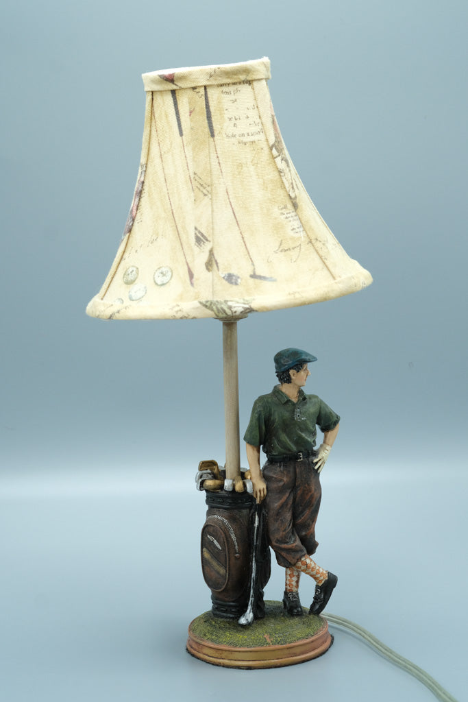 Waiting For His Next Shot – Golfer Figurine Lamp – 14.5