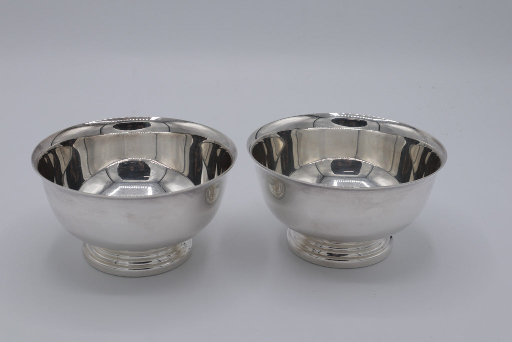 Set of 2 Gorham Silverplate Footed Bowls – YC778, Classic Modern Design