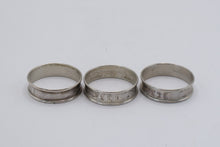 Load image into Gallery viewer, Gorham Sterling Silver Napkin Rings Set of 3 Monogrammed 36 Grams
