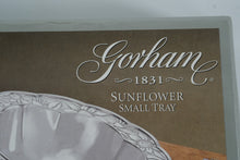 Load image into Gallery viewer, Gorham “Sunflower” 9" Small Serving Tray – Tarnish-Free Metal Serveware, New in Box
