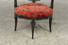 Load image into Gallery viewer, Vintage Renaissance Revival Carved High Back Armchair with Geometric Upholstery
