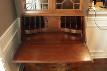Load image into Gallery viewer, Governor Winthrop Serpentine Front Secretary Desk with Bookcase Top – Solid Wood, Ball &amp; Claw Feet
