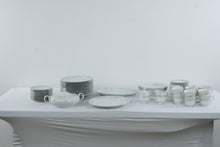 Load image into Gallery viewer, Grace Fine China Rhapsody Japan 58 Piece Dinnerware Set Floral Platinum Trim
