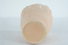 Load image into Gallery viewer, Relief-Decorated Peach Ceramic Vase with Grape &amp; Leaf Motif
