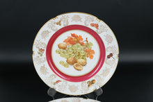 Load image into Gallery viewer, Pair of Winterling Fruit &amp; Nut Plates – Grapes with Autumn Leaves – Pink &amp; Gold Rim – 10&quot;, Mix &amp; Match Set
