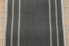 Load image into Gallery viewer, Gray Geometric Runner Rug 28x138 Wool Flatweave Greek Key Border
