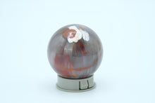 Load image into Gallery viewer, Polished Agate Sphere – 2&quot; Decorative Stone Ball with Red &amp; Gray Bands
