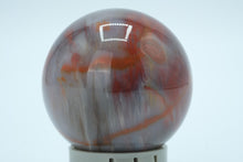 Load image into Gallery viewer, Polished Agate Sphere – 2&quot; Decorative Stone Ball with Red &amp; Gray Bands
