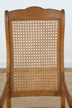 Load image into Gallery viewer, Antique Wood Cane Seat and Back Rocking Chair with Scroll Arms
