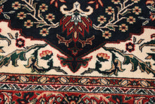 Load image into Gallery viewer, Persian-Style Area Rug with Fringe – Navy, Ivory &amp; Red Medallion Rug – 68" x 92"
