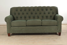 Load image into Gallery viewer, Green Couch with Tufted Back
