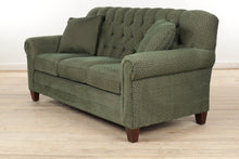 Load image into Gallery viewer, Green Couch with Tufted Back
