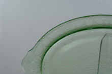 Load image into Gallery viewer, Anchor Hocking Cameo Ballerina Green Depression Glass Oval Platter 1930s 12 Inch

