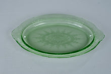 Load image into Gallery viewer, Anchor Hocking Cameo Ballerina Green Depression Glass Oval Platter 1930s 12 Inch
