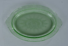 Load image into Gallery viewer, Anchor Hocking Cameo Ballerina Green Depression Glass Oval Platter 1930s 12 Inch
