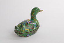 Load image into Gallery viewer, Chinese Antique Cloisonne Enameled Lidded Duck Box - #1
