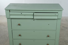 Load image into Gallery viewer, American Empire Style Sage Green Painted Wood Chest of Drawers
