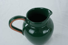 Load image into Gallery viewer, Lenox Portugal Green Ceramic Pitcher Creamer Vase Glossy Pottery 7 Inch
