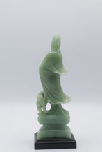 Load image into Gallery viewer, Chinese Green Guanyin Kuan Yin Statue Guardian Lion Lotus Base Asian Decor
