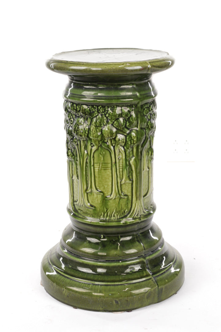 Brush McCoy Green Woodland Pedestal / Plant Stand