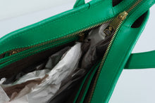 Load image into Gallery viewer, Lauren Ralph Lauren LXVII Green Leather Tote Bag Stirrup Charm

