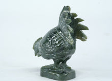 Load image into Gallery viewer, Carved Green Stone Rooster Figurine Miniature Animal Sculpture
