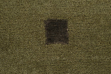 Load image into Gallery viewer, Hand Woven Wool Area Rug Olive Green Brown Geometric Squares 62 x 96
