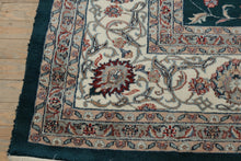 Load image into Gallery viewer, Large Persian-Style Wool Rug – 8.9’ x 12’ – Green with Ivory Border &amp; Floral Motif
