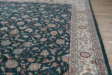 Load image into Gallery viewer, Large Persian-Style Wool Rug – 8.9’ x 12’ – Green with Ivory Border &amp; Floral Motif
