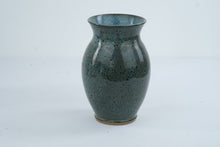 Load image into Gallery viewer, Signed Studio Pottery Vase Blue Green Speckled Glaze Handmade 7 5 Inch

