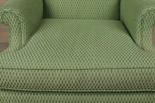 Load image into Gallery viewer, Bright Green Wingback Chair with Woven Upholstery Pattern
