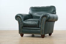 Load image into Gallery viewer, Hunter Green Leather Arm Chair – Classic Leather
