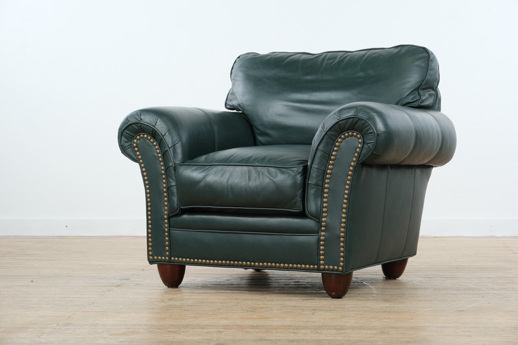 Hunter Green Leather Arm Chair – Classic Leather