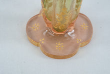 Load image into Gallery viewer, Antique Moser Attributed Bohemian Green Pink Art Glass Jeweled Stick Vase 6 5
