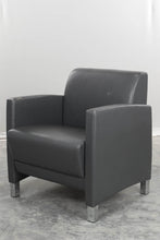 Load image into Gallery viewer, Grey Arm Chair with Chrome Legs

